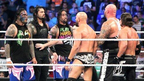 Main Event: Luke Gallows, Karl Anderson & AJ Styles vs. the WWE World Heavyweight Champion Roman Reigns & the USO's (Kansas City, MO) Main Event: Luke Gallows, Karl Anderson & AJ Styles vs. the WWE World Heavyweight Champion Roman Reigns & the USO's (Kansas City, MO)