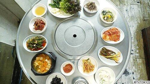 Bone-In Pork Ribs Galbi and a Cluster of Side Dishes of Seoul, South Korea Bone-In Pork Ribs Galbi and a Cluster of Side Dishes of Seoul, South Korea