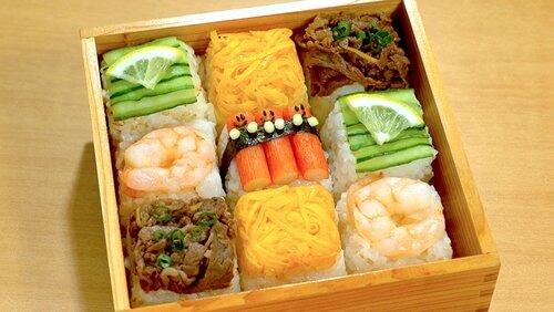 Teri-tama Sandwich Bento & Mosaic Sushi Bento Teri-tama Sandwich Bento & Mosaic Sushi Bento