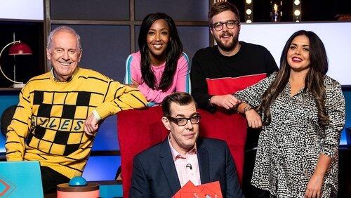 Angellica Bell, Gyles Brandreth, Scarlett Moffatt, and Iain Stirling (4/5) Angellica Bell, Gyles Brandreth, Scarlett Moffatt, and Iain Stirling (4/5)
