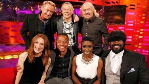Julianne Moore, Michael Flatley, Bill Bailey, Cuba Gooding Jr, Gregory Porter and Laura Mvula Julianne Moore, Michael Flatley, Bill Bailey, Cuba Gooding Jr, Gregory Porter and Laura Mvula