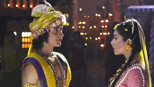Krishna Grabs Radha's Attention Krishna Grabs Radha's Attention