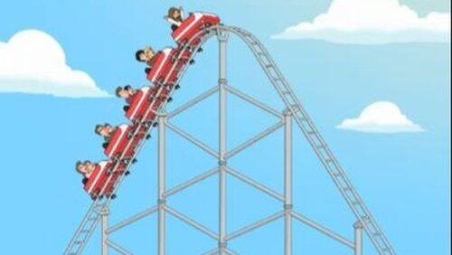 Barry Gibb Rides a Roller Coaster