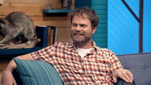 Rainn Wilson Wears a Short Sleeved Plaid Shirt & Colorful Sneakers Rainn Wilson Wears a Short Sleeved Plaid Shirt & Colorful Sneakers