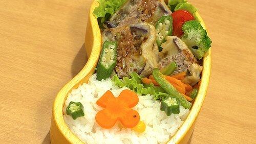 Miso-butter Salmon Bento & Fried Stuffed Nasu Bento Miso-butter Salmon Bento & Fried Stuffed Nasu Bento