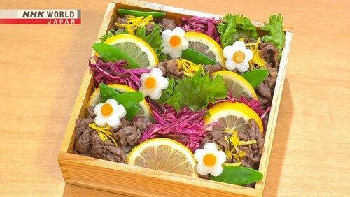 Lemon-marinated Shrimp Bento & Lemon Chirashi-zushi Bento Lemon-marinated Shrimp Bento & Lemon Chirashi-zushi Bento