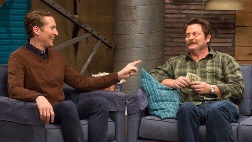 Nick Offerman Wears a Green Flannel Shirt and Brown Boots Nick Offerman Wears a Green Flannel Shirt and Brown Boots