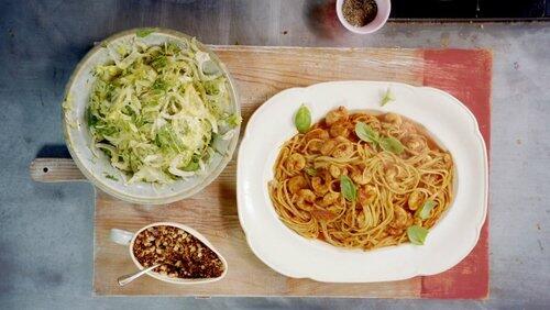 Lamb Lollipops and Prawn Linguini Lamb Lollipops and Prawn Linguini