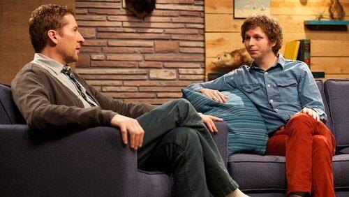Michael Cera Wears a Blue Denim Shirt & Red Pants Michael Cera Wears a Blue Denim Shirt & Red Pants
