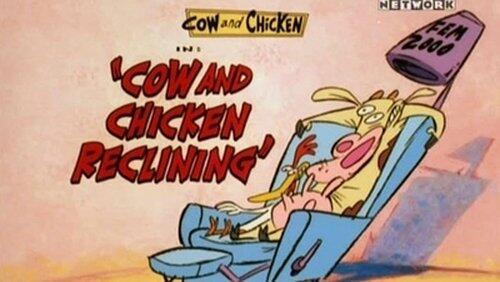 Cow and Chicken Reclining Cow and Chicken Reclining