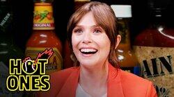Elizabeth Olsen Feels Brave While Eating Spicy Wings Elizabeth Olsen Feels Brave While Eating Spicy Wings