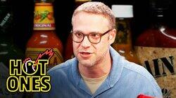 Seth Rogen Scorches His Tongue While Eating Spicy Wings Seth Rogen Scorches His Tongue While Eating Spicy Wings