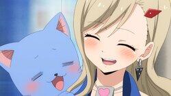 A Girl and Her Blue Cat A Girl and Her Blue Cat