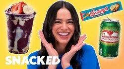 Blue Beetle's Bruna Marquezine Breaks Down Her Favorite Snacks Blue Beetle's Bruna Marquezine Breaks Down Her Favorite Snacks