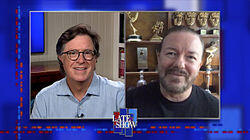 Stephen Colbert from home, with Ricky Gervais, Noah Cyrus, Billy Ray Cyrus Stephen Colbert from home, with Ricky Gervais, Noah Cyrus, Billy Ray Cyrus