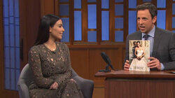 Kim Kardashian, Taran Killam, Arianna Huffington Kim Kardashian, Taran Killam, Arianna Huffington