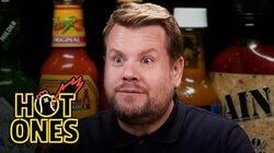 James Corden Experiences Mouth Karma While Eating Spicy Wings James Corden Experiences Mouth Karma While Eating Spicy Wings