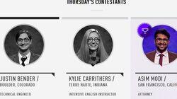 Justin Bender Vs. Kylie Carrithers Vs. Asim Modi, Show # 7349. Justin Bender Vs. Kylie Carrithers Vs. Asim Modi, Show # 7349.