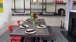 Black Kitchen, Tan Dining Room Black Kitchen, Tan Dining Room