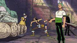 Duel in the Ruins! Strained Zoro vs. Erik Duel in the Ruins! Strained Zoro vs. Erik