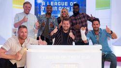 Roisin Conaty, Rob Beckett, Patrice Evra Roisin Conaty, Rob Beckett, Patrice Evra