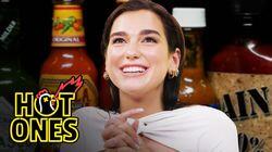 Dua Lipa Sweats From Her Eyes While Eating Spicy Wings Dua Lipa Sweats From Her Eyes While Eating Spicy Wings