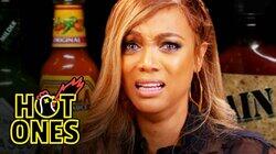 Tyra Banks Cries for Her Mom While Eating Spicy Wings Tyra Banks Cries for Her Mom While Eating Spicy Wings