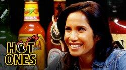 Padma Lakshmi Gracefully Destroys Spicy Wings Padma Lakshmi Gracefully Destroys Spicy Wings