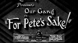 For Pete's Sake! For Pete's Sake!