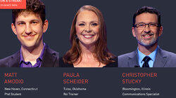 Matt Amodio Vs. Paula Scheider Vs.Christopher Stucky, show # 8408. Matt Amodio Vs. Paula Scheider Vs.Christopher Stucky, show # 8408.