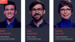 James Holzhauer Vs. Sam Kooistra Vs. Susan Waller, show # 7935. James Holzhauer Vs. Sam Kooistra Vs. Susan Waller, show # 7935.