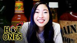 Awkwafina Gets Hot and Cold While Eating Spicy Wings Awkwafina Gets Hot and Cold While Eating Spicy Wings