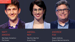 Matt Amodio Vs. Abigail Noy Vs. Andrew Fox, show # 8414. Matt Amodio Vs. Abigail Noy Vs. Andrew Fox, show # 8414.