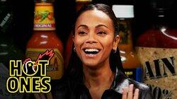 Zoe Saldaña Gets Scorched By Spicy Wings
