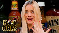 Margot Robbie Pushes Her Limits While Eating Spicy Wings Margot Robbie Pushes Her Limits While Eating Spicy Wings
