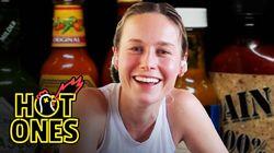 Brie Larson Takes On a New Form While Eating Spicy Wings Brie Larson Takes On a New Form While Eating Spicy Wings