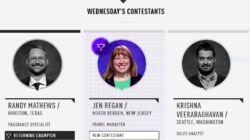 Randy Mathews Vs. Jen Regan Vs. Krishna Veeraraghavan, show # 7683. Randy Mathews Vs. Jen Regan Vs. Krishna Veeraraghavan, show # 7683.