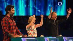 Rob Delaney, Graeme Swann, Holly Walsh Rob Delaney, Graeme Swann, Holly Walsh