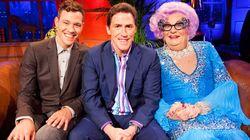 Dame Edna Everage, Will Young, Phil Wang Dame Edna Everage, Will Young, Phil Wang