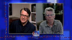 Stephen Colbert from home, with Stephen King, Sheryl Crow Stephen Colbert from home, with Stephen King, Sheryl Crow