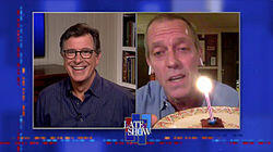 Stephen Colbert from home, with Hugh Laurie; Benjamin Gibbard Stephen Colbert from home, with Hugh Laurie; Benjamin Gibbard