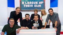 Peter Schmeichel, Jenny Jones, Josh Widdicombe Peter Schmeichel, Jenny Jones, Josh Widdicombe