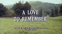 A Love to Remember A Love to Remember
