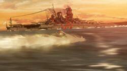 Pinched by the Musashi! Pinched by the Musashi!